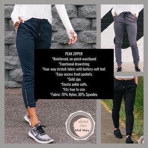 2 Pair ZYIA Peak Zipper Joggers with Gold Zips